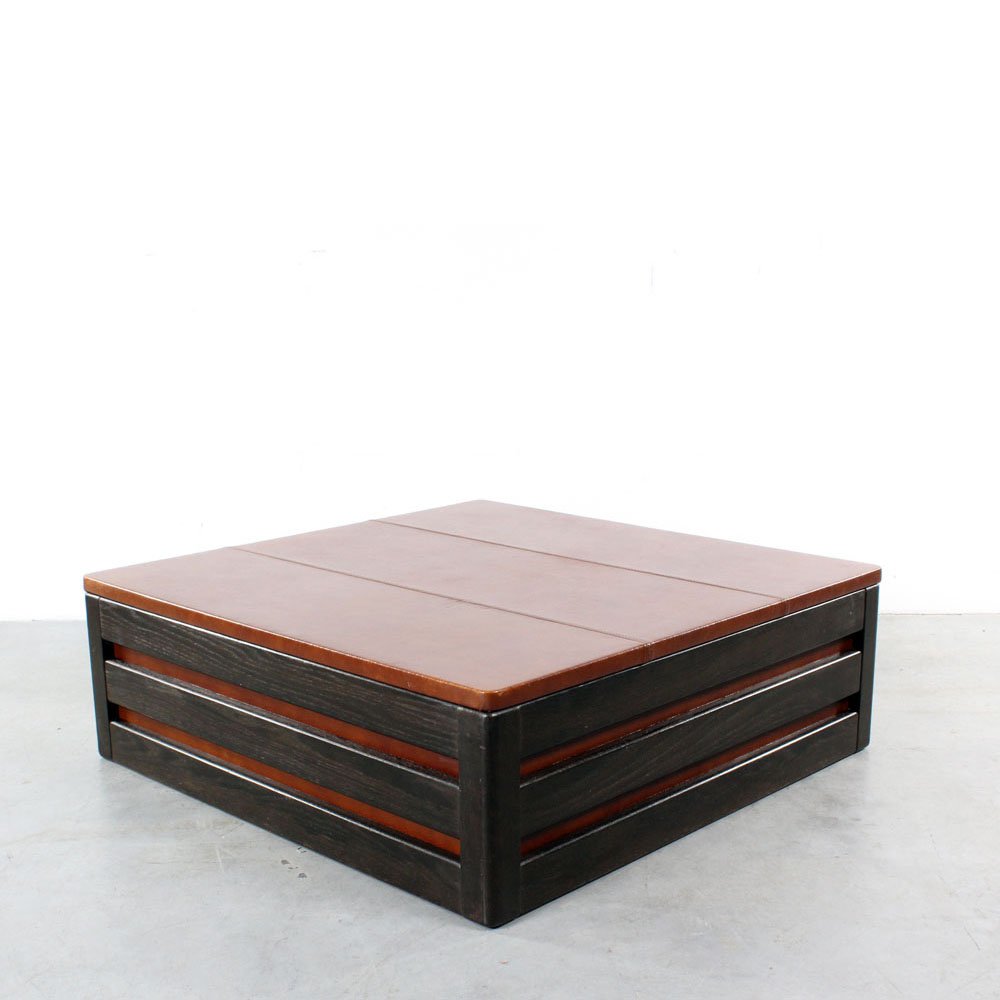 Leolux Salontafel Wood/Leather - Tweedehands