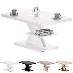 Casaria - Couchtisch Detroit 90x45x60cm modernes Design 50mm Tischplatte 50kg Belastbarkeit Kratzfest Holz Wohnzimmer Sofatisch Beistelltisch weiß