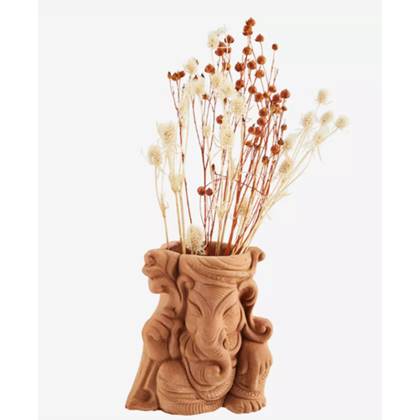Madam Stoltz Earthenware Ganesha Vase - Set van 2