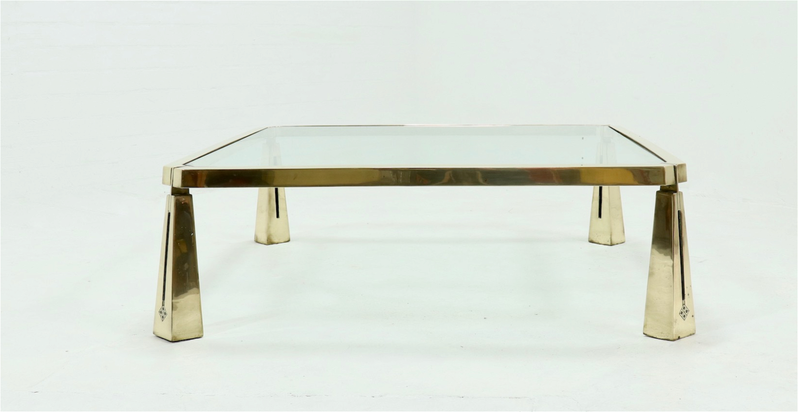 Peter Ghyczy coffee table Glass/Brass - Tweedehands