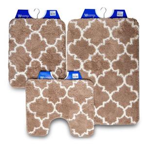 Wicotex  Badmat Set - Badmat - Toiletmat - Bidetmat Marseille Taupe - Antislip Onderkant