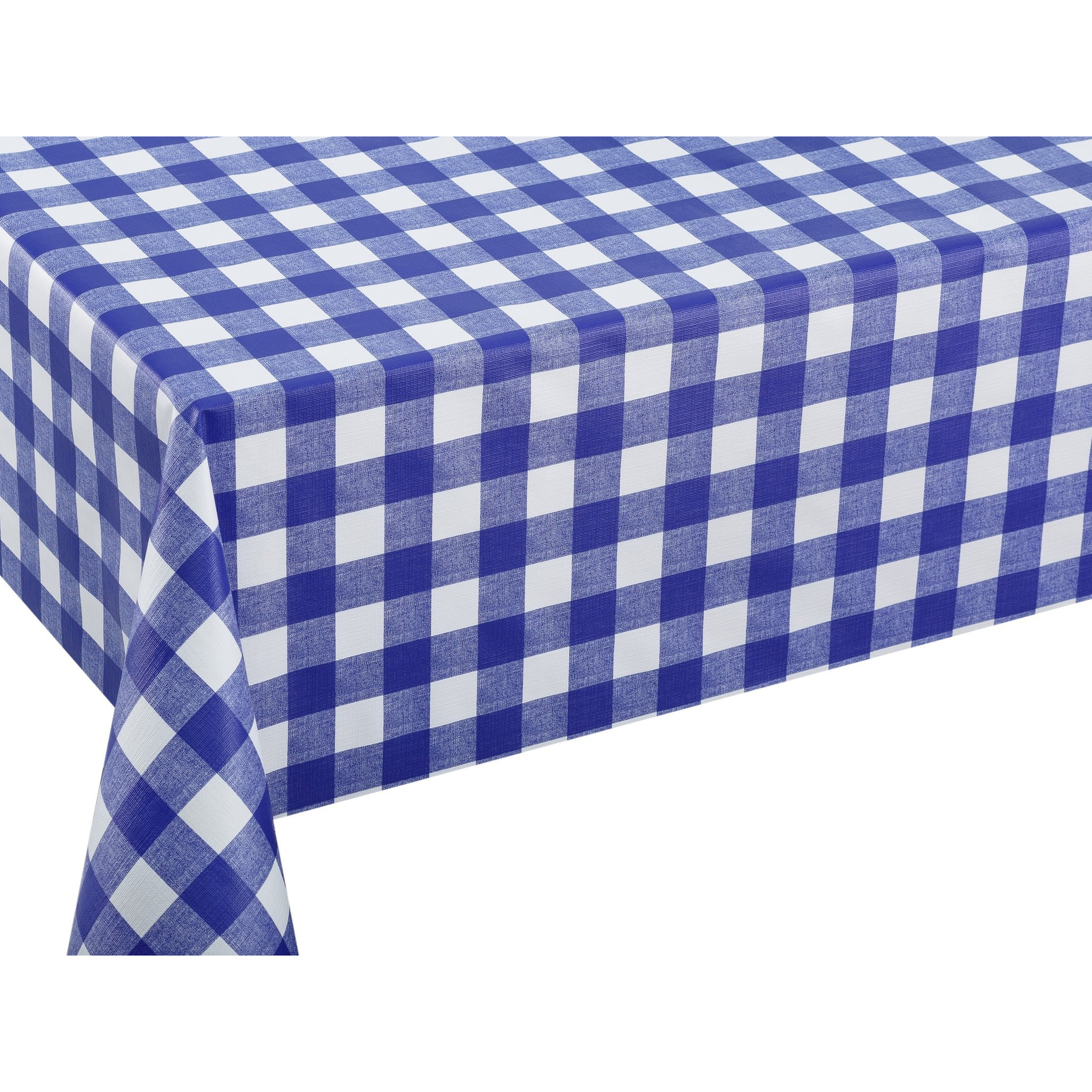 Bellatio Design Tafelzeil/tafelkleed blauwe ruit/boerenruit x 180 cm -