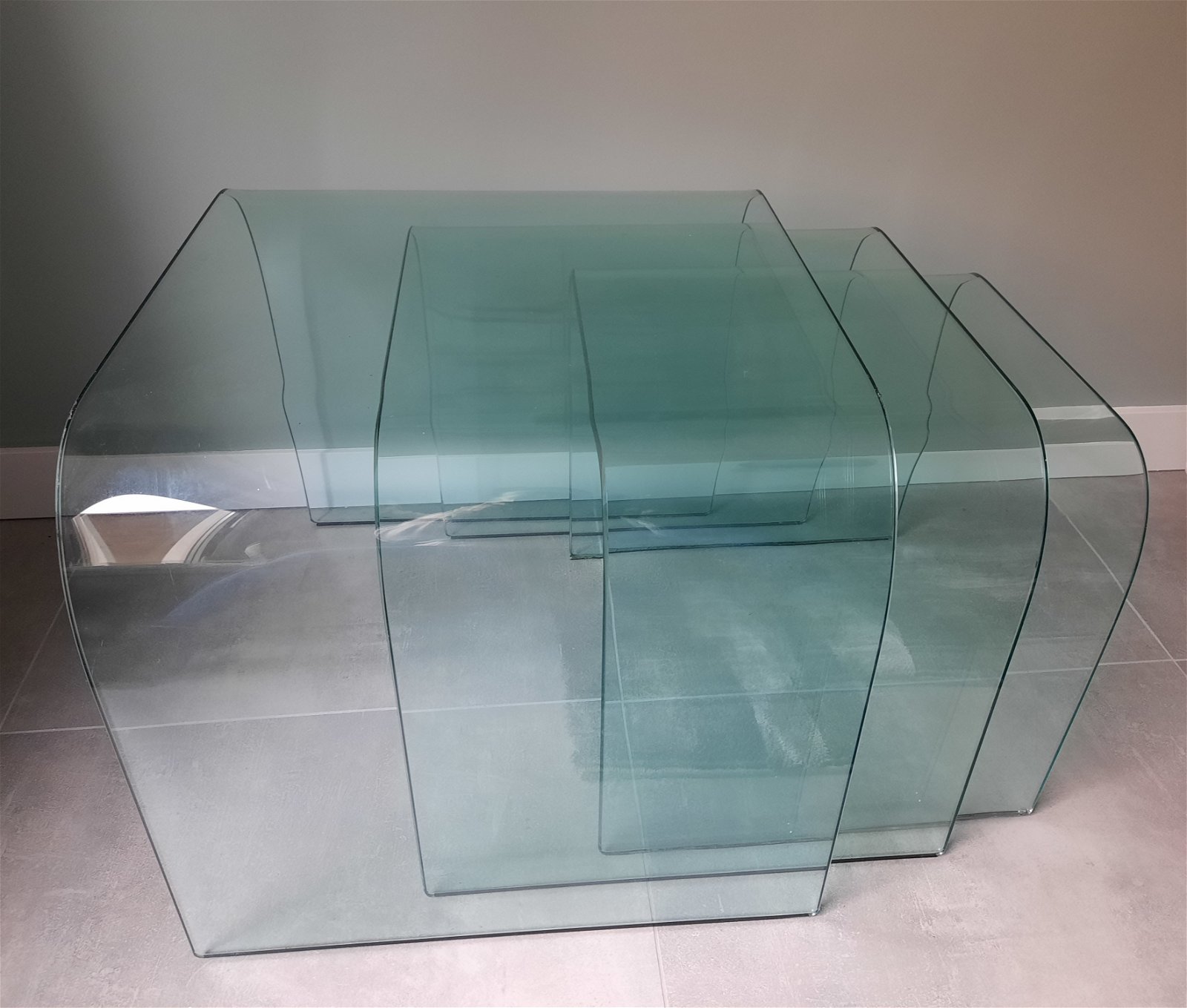 Fiam Italia 3x Fiam nesting tables Glass - Tweedehands