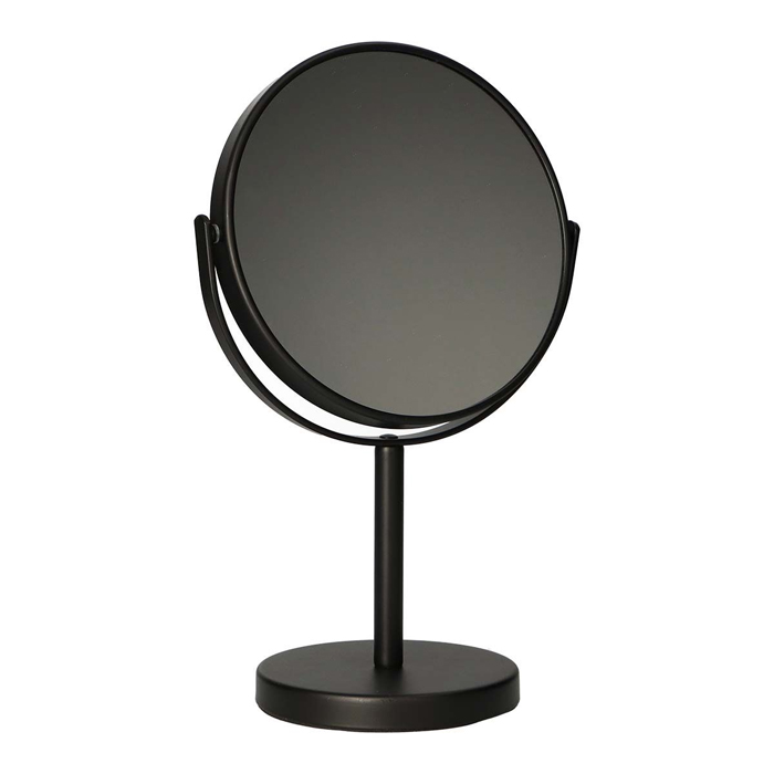 Make-up spiegel op voet (5x vergrotend) - mat zwart