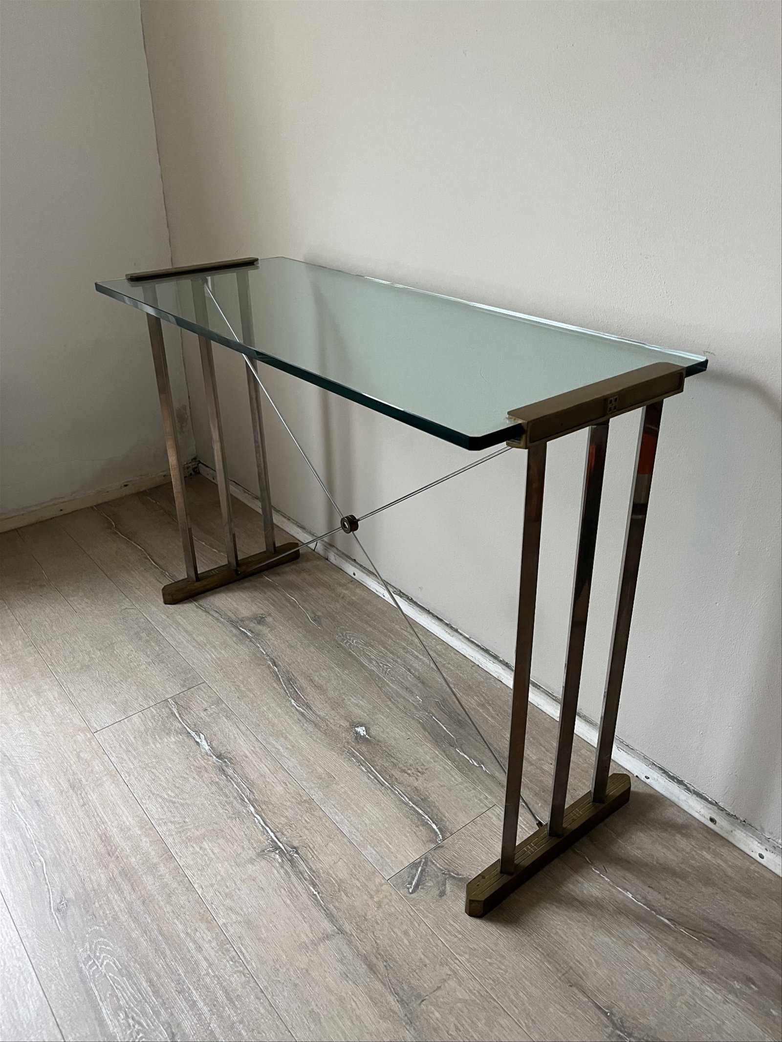 Peter Ghyczy design sidetable Glass/Messing - Tweedehands