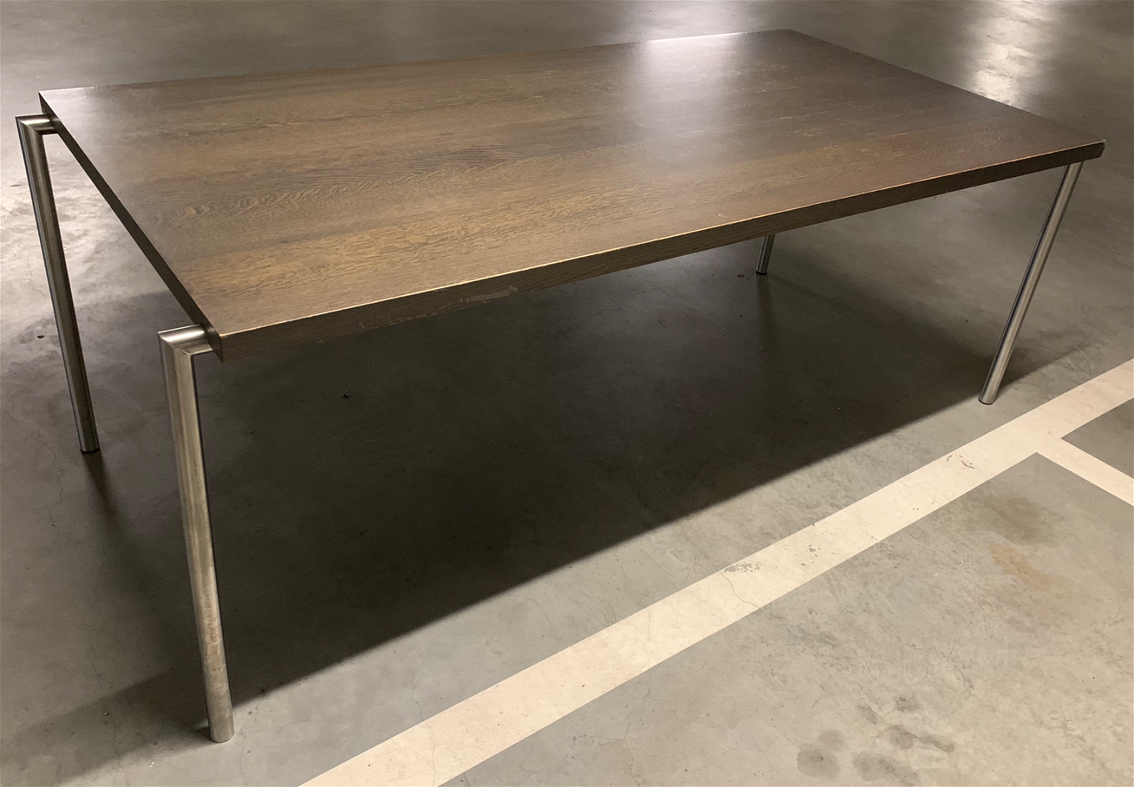 Bert Plantagie design tafel rvs/Wood - Tweedehands