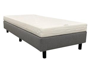 Bedworld Collection 90 x 220 - Boxspring grijs 90x220 inclusief logeer matras hard ligcomfort