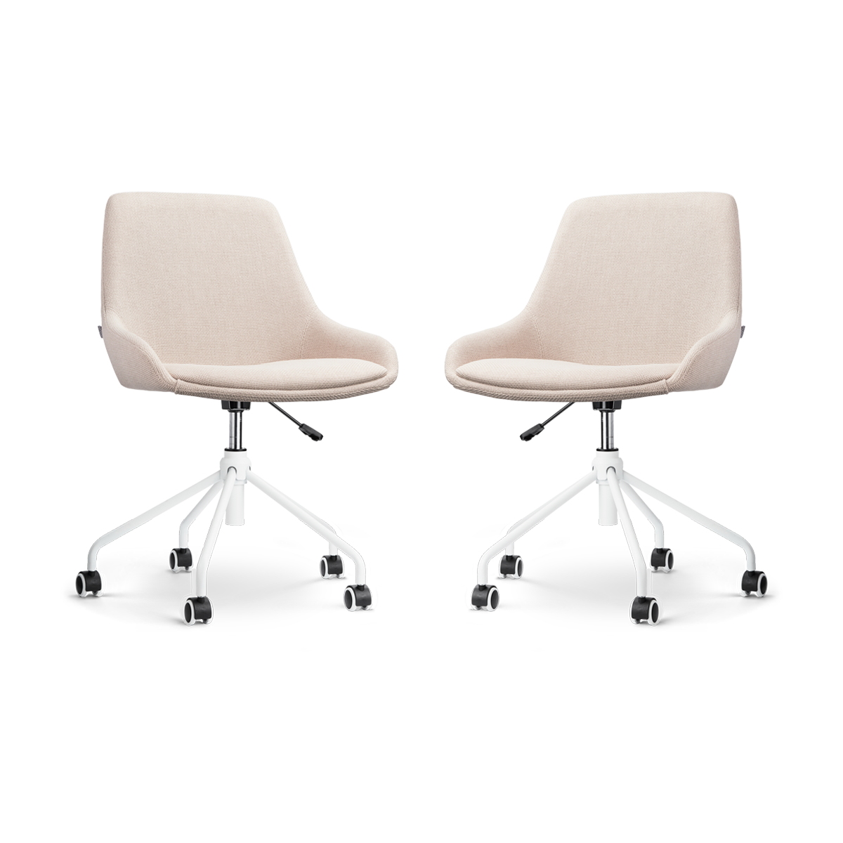 Nolon Nout-Isa bureaustoel beige - wit onderstel - set van 2