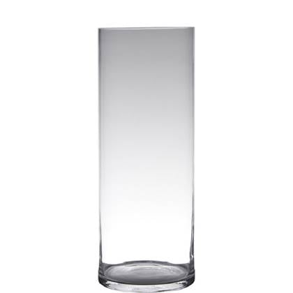 Hakbijl glass Vaas - cilinder - glas - transparant - 50 x 19 cm