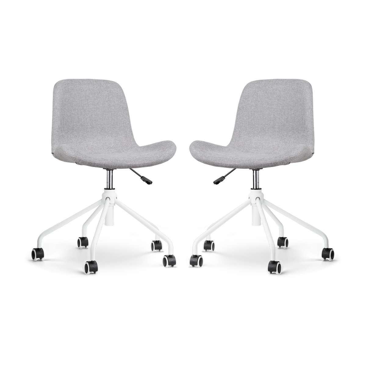 Nolon Nout-Fé bureaustoel lichtgrijs - wit onderstel - set van 2