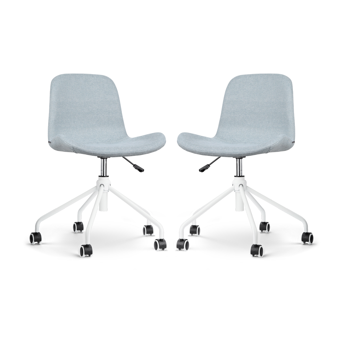 Nolon Nout-Fé bureaustoel lichtblauw - wit onderstel - set van 2