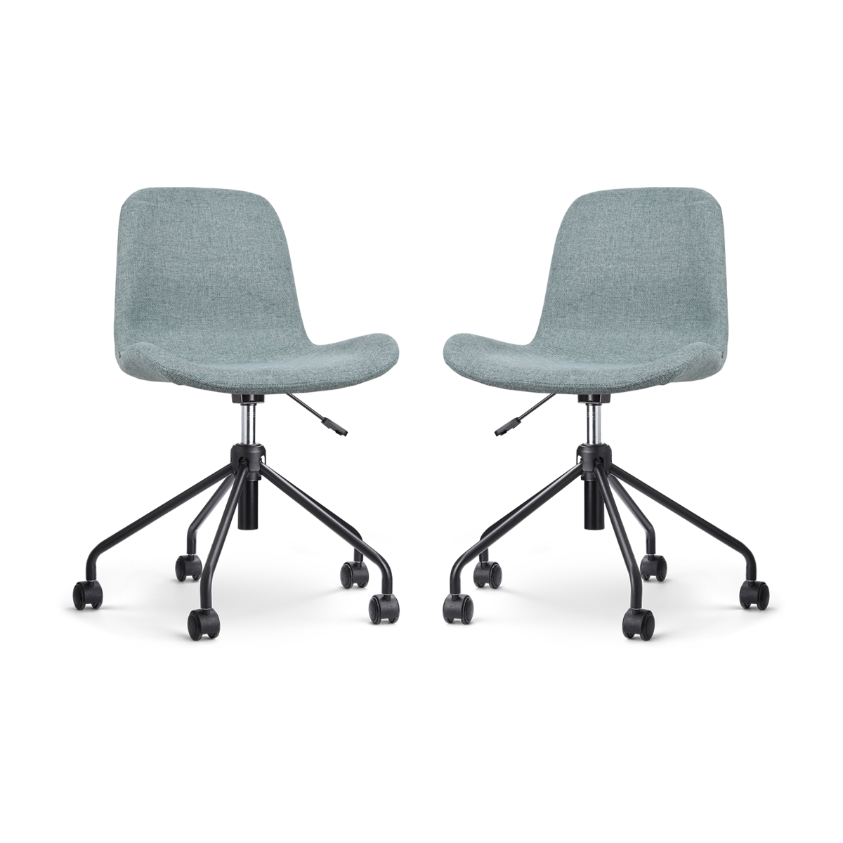 Nolon Nout-Fé bureaustoel zacht groen - zwart onderstel - set van 2