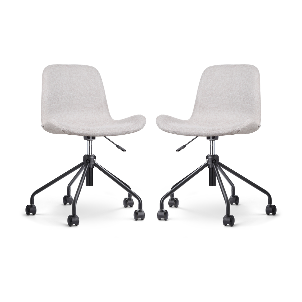 Nolon Nout-Fé bureaustoel beige - zwart onderstel - set van 2