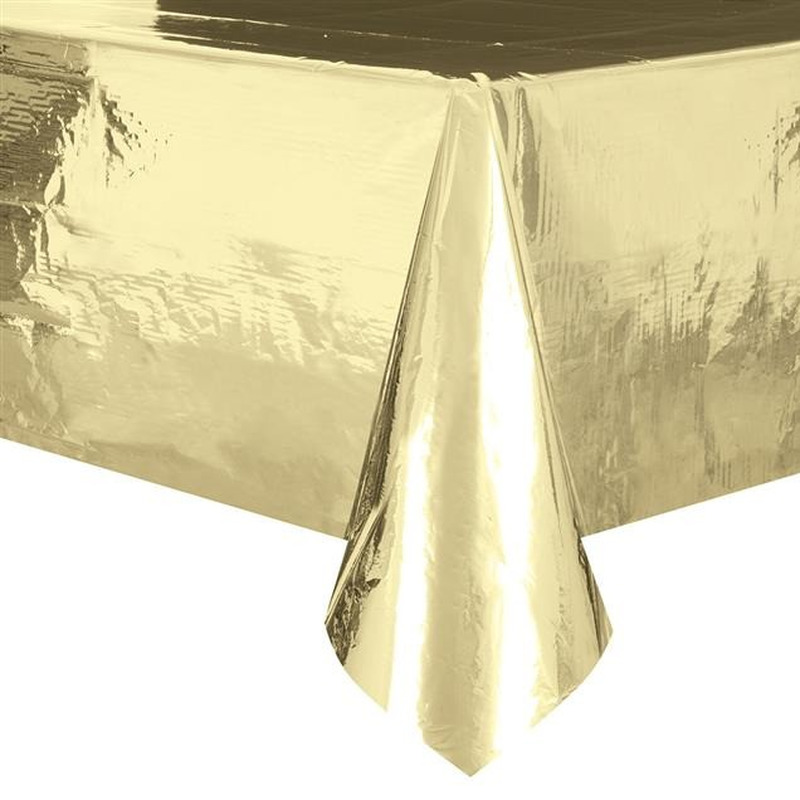 Merkloos Gouden tafelkleed/tafellaken 137 x 274 cm folie -