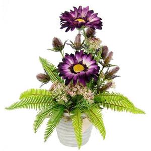 I.GE.A. Kunstblume "Arrangement aus Gerbera im Topf aus Keramik", Tischgestecke Blumendekoration Seidenblumen Künstliche Blumen