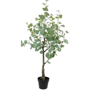 I.GE.A. Kunstpflanze "Kunstbaum Eukalyptus im Topf Pflanze Deko Strauch Busch", Kunstblume Künstlich Grünpflanzen Silber Dollar Blätter