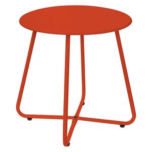 ml-design Kleiner Beistelltisch, 52x46 cm, Rot, aus Metall, Runder Kaffeetisch für Draußen, Sofatisch Wohnzimmertisch Couchtisch Nachttisch Gartentisch