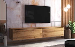 Selsey - skylara - TV-Lowboard / modernes TV-Möbel für Wohnzimmer - minimalistisch - stehend / hängend - 200 cm breit (Wotan Eiche Matt)