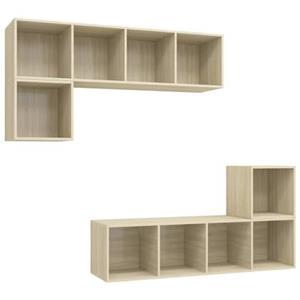 vidaXL Kleiderschrank 4-tlg TV-Schrank-Set Sonoma-Eiche Spanplatte