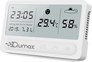 Digitale Hygrometer - Thermometer voor binnen - Luchtvochtigheidsmeter met halfjaar Accu - Wit