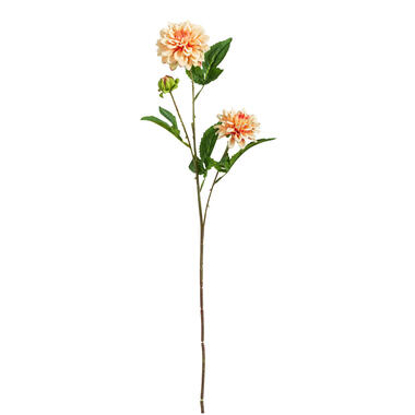Leen Bakker Kunstbloem Dahlia Mini Spray - Peach - 68 cm