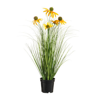 Leen Bakker Kunstplant Zonnehoedje - oranje - 60 cm
