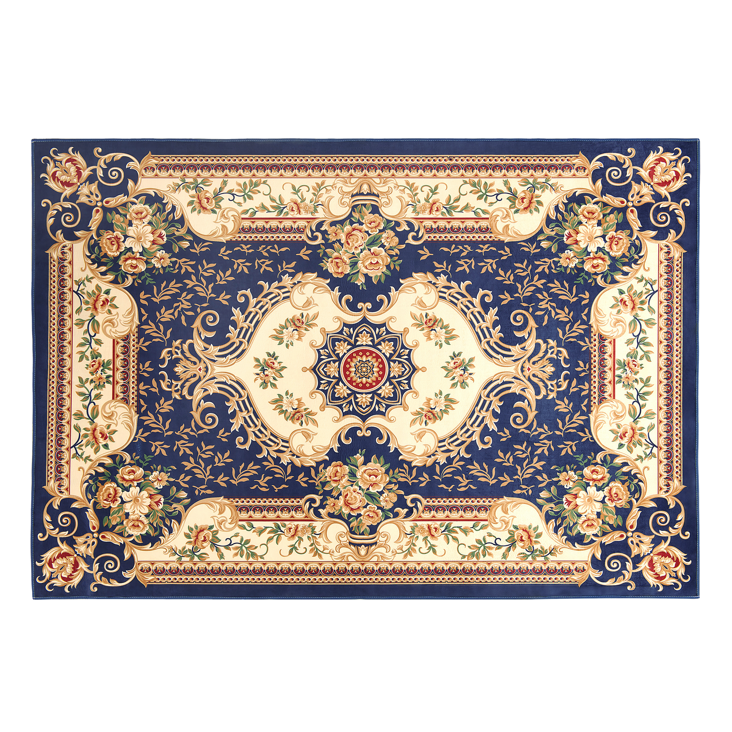 beliani Orientalischer Teppich dunkelblau bunt Kurzflor rechteckig 140x200 cm Gaziantep - Bunt