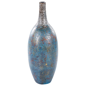 BELIANI Terracotta Decovaas 60 Blauw Goud PIREUS