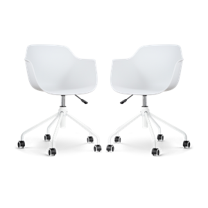 Nolon Nout-Puk bureaustoel wit - wit onderstel - set van 2