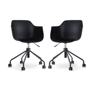 Nolon Nout-Puk bureaustoel zwart - zwart onderstel - set van 2