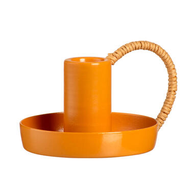 Leen Bakker Kandelaar Bazar - Oranje - Metaal - 11x9,5x7 cm