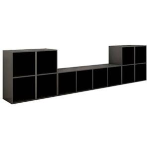 vidaXL TV-Schrank 5-tlg. TV-Schrank-Set Hochglanz-Grau Holzwerkstoff (1-St)