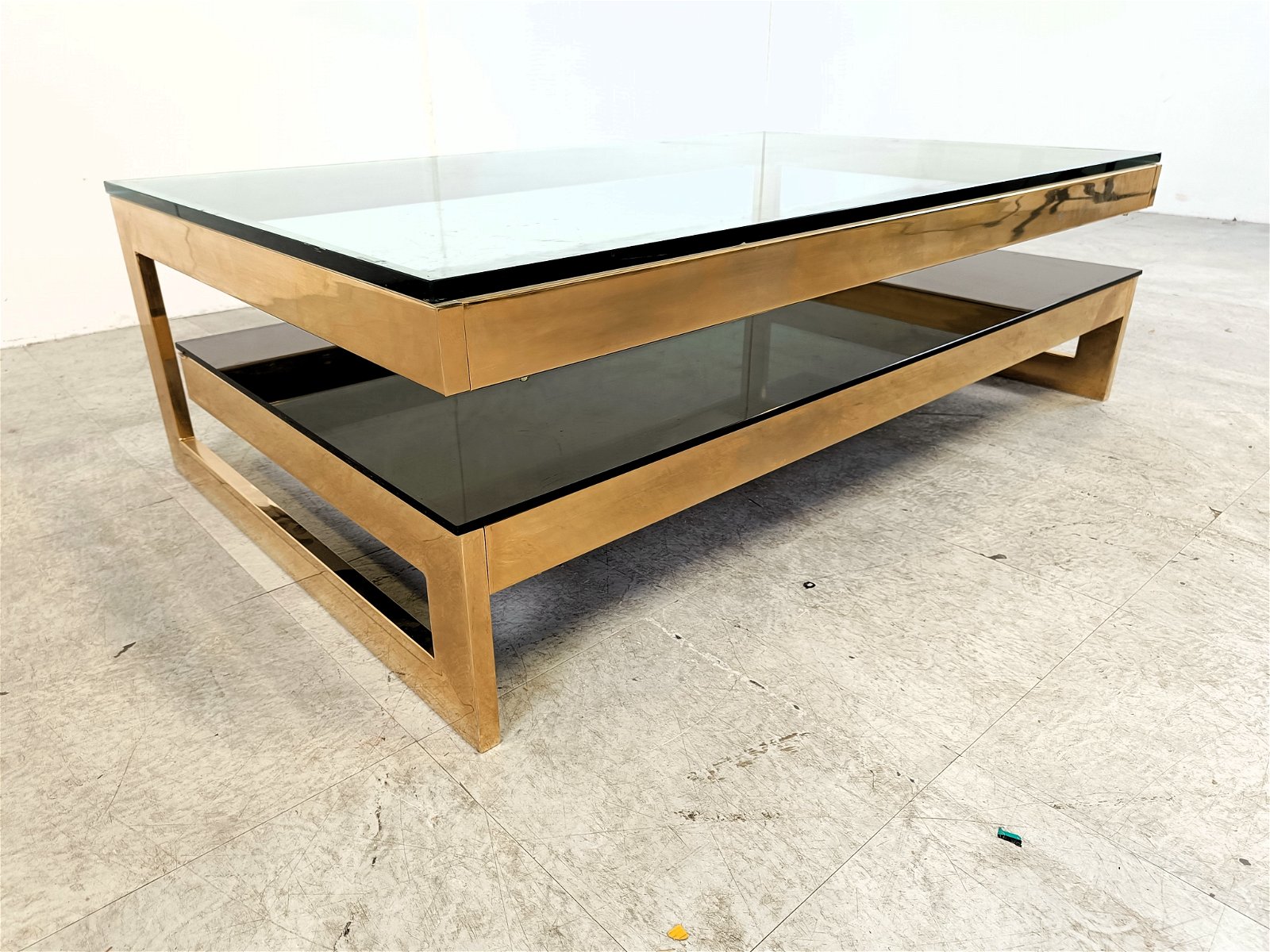 Belgochrom 23kt coffee table Glass/Gold - Tweedehands