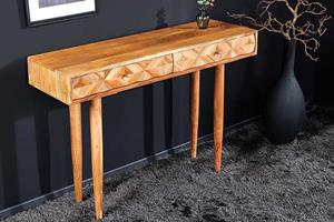 Invicta Interior Massief houten consoletafel ALPINE 105 cm bureau met lades en natuurlijke acaciahoningafwerking - 43735