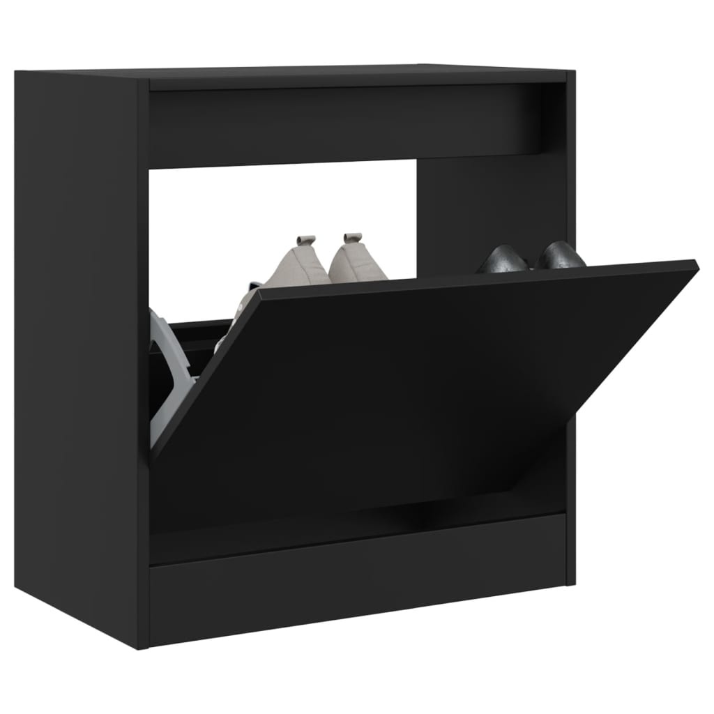 VidaXL Schoenenkast 60x34x63,5 cm bewerkt hout zwart