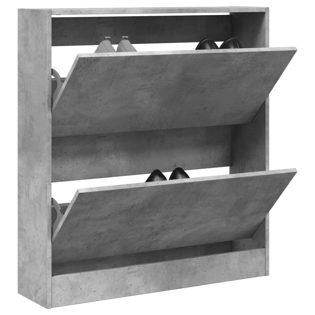 VidaXL Schoenenkast 80x21x87,5 cm bewerkt hout betongrijs