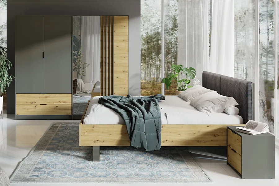 WOONENZO Complete slaapkamer Rimini (180 cm)