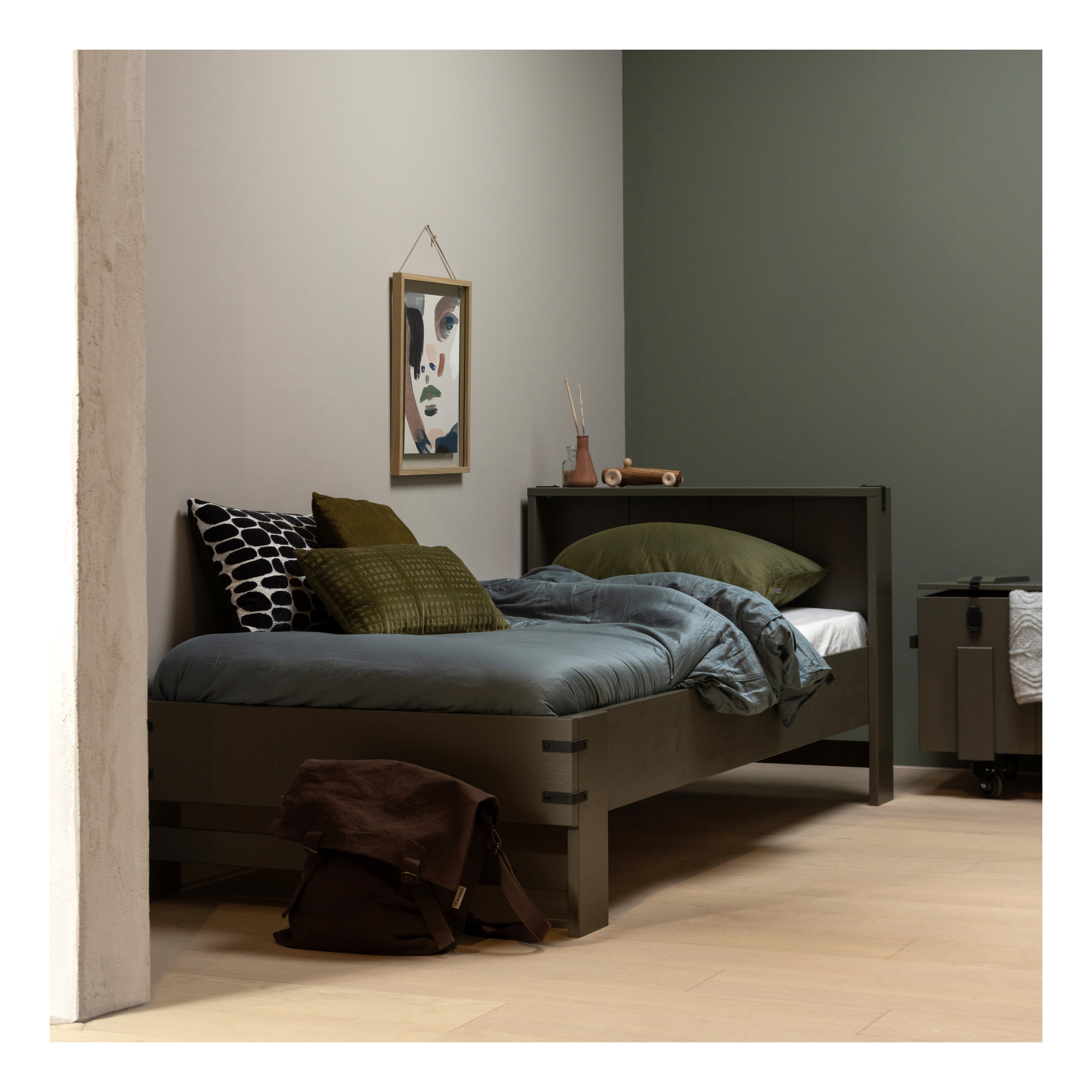 WOOOD Bed Bobby 90 x 200cm - Forest Green