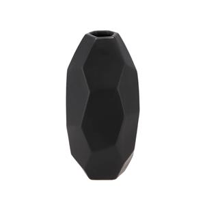 DK Design Bloemenvaas geometrische vlakken model - zwart - D15 x H33 cm - moderne vaas -
