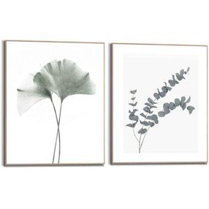 Reinders! Artprint met lijst Eucalyptusblad plant Ginko - natuurmotief - botanisch (2-delig)