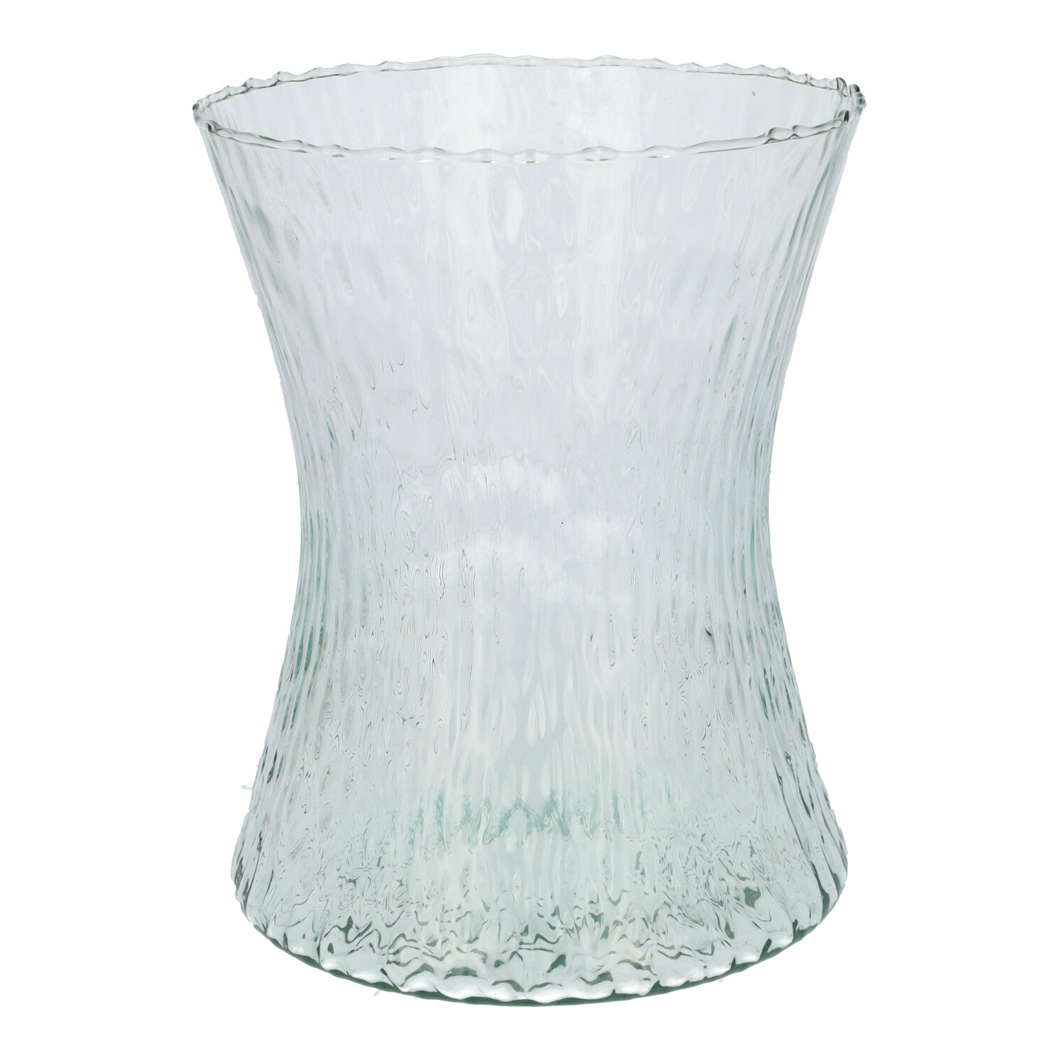 Merkloos Bloemenvaas Dion - helder transparant glas - D16 x H20 cm - decoratieve vaas - bloemen/takken -