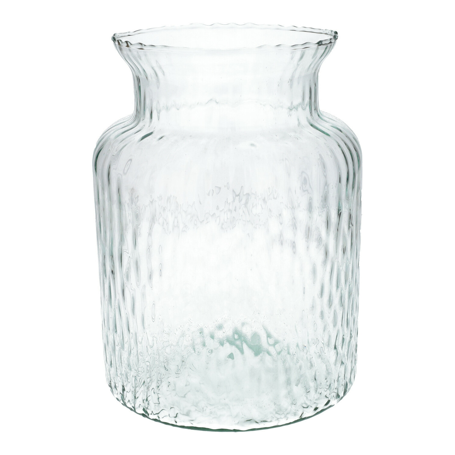 Merkloos Bloemenvaas Base - helder transparant glas - D19 x H25 cm - decoratieve vaas - bloemen/takken -