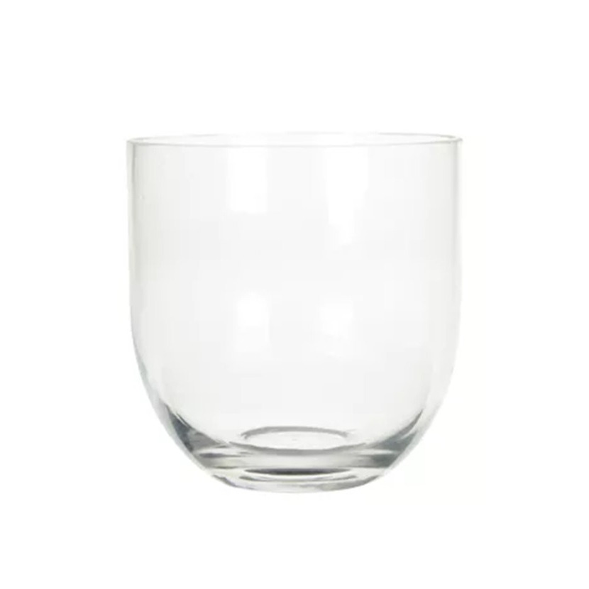 Merkloos Bloemenvaas Karel - helder transparant glas - D27 x H27 cm - decoratieve vaas - bloemen/takken -