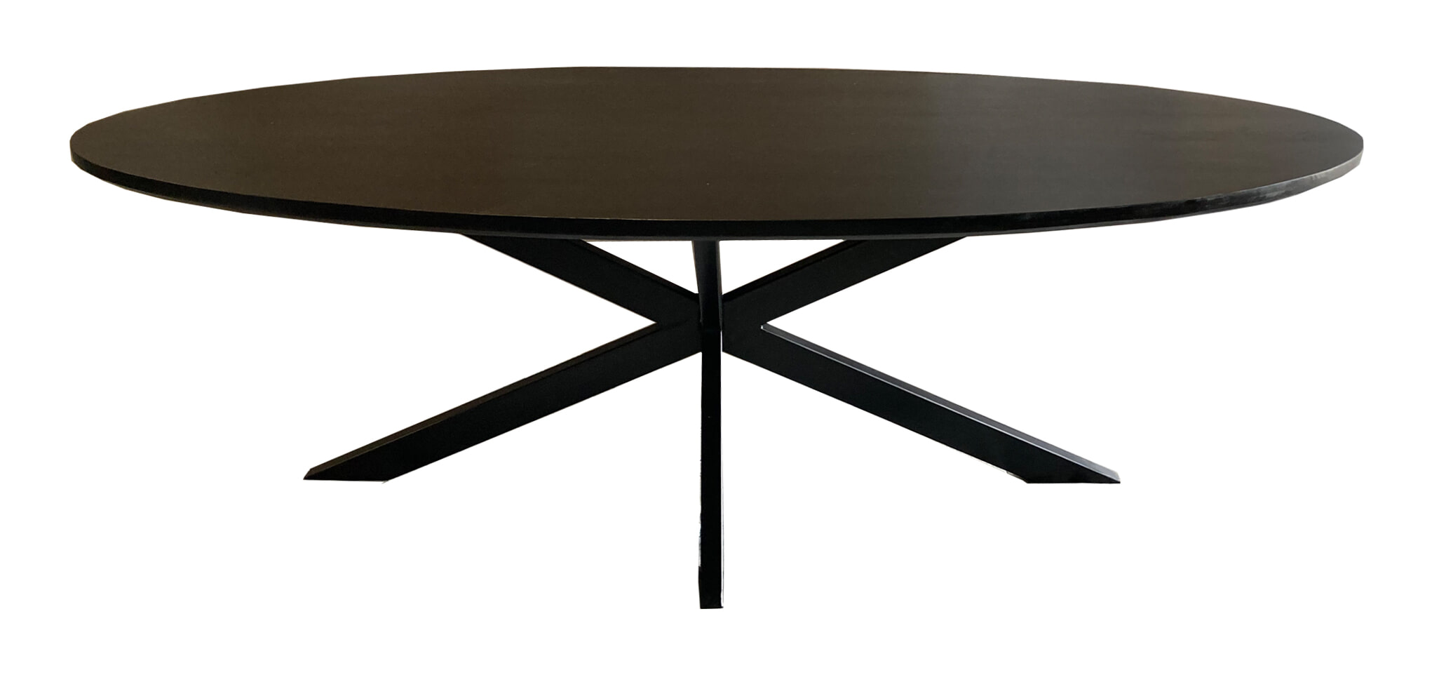 Livingfurn Ovale Eettafel Jesper Mangohout, 240 x 110cm - Zwart - Ovaal