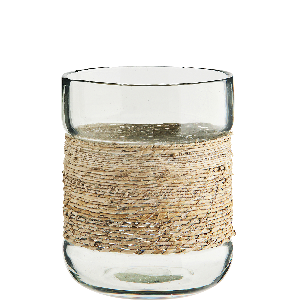 Madam Stoltz-collectie Glazen vaas met touw omwikkeld