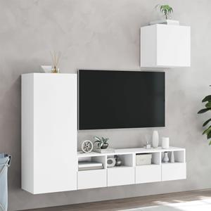 vidaXL 4-delige Tv-meubelset bewerkt hout wit