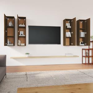 vidaXL Tv-meubelen 4 st 30,5x30x110 cm bewerkt hout bruin eikenkleur