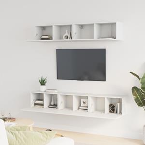 vidaXL TV-Schrank 5-tlg. TV-Schrank-Set Weiß Holzwerkstoff (5-St)