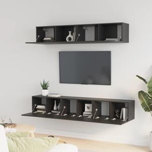 vidaXL TV-Schrank 5-tlg. TV-Schrank-Set Schwarz Holzwerkstoff (5-St)