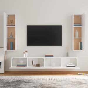 bonnevie 4-tlg. TV-Schrank-Set，TV-Möbel，TV-Möbel Weiß Holzwerkstoff vidaXL